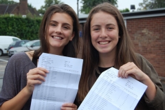 Chloe Addis and Leah Robinson celebrate after As and A stars littered their results